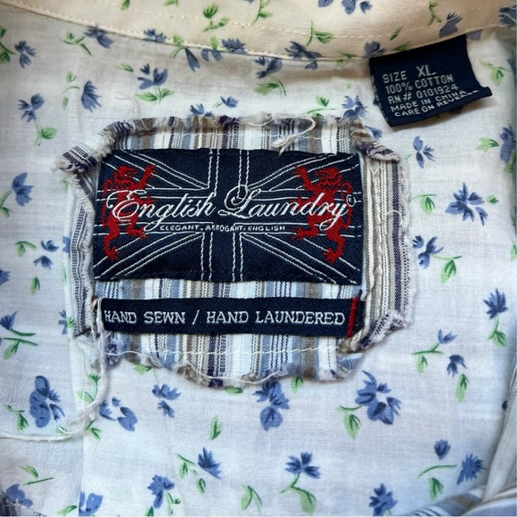 English Laundry Hand Sewn Mens Dress Button Down Sz XL - Picture 2 of 15